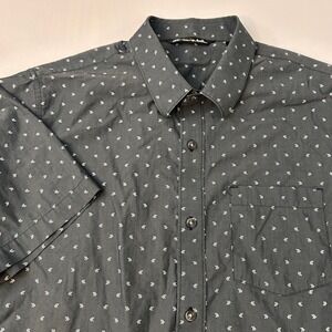 Travis Mathew Mens Large Gray Short Sleeve Button Down‎ Arrow Print Casual Shirt